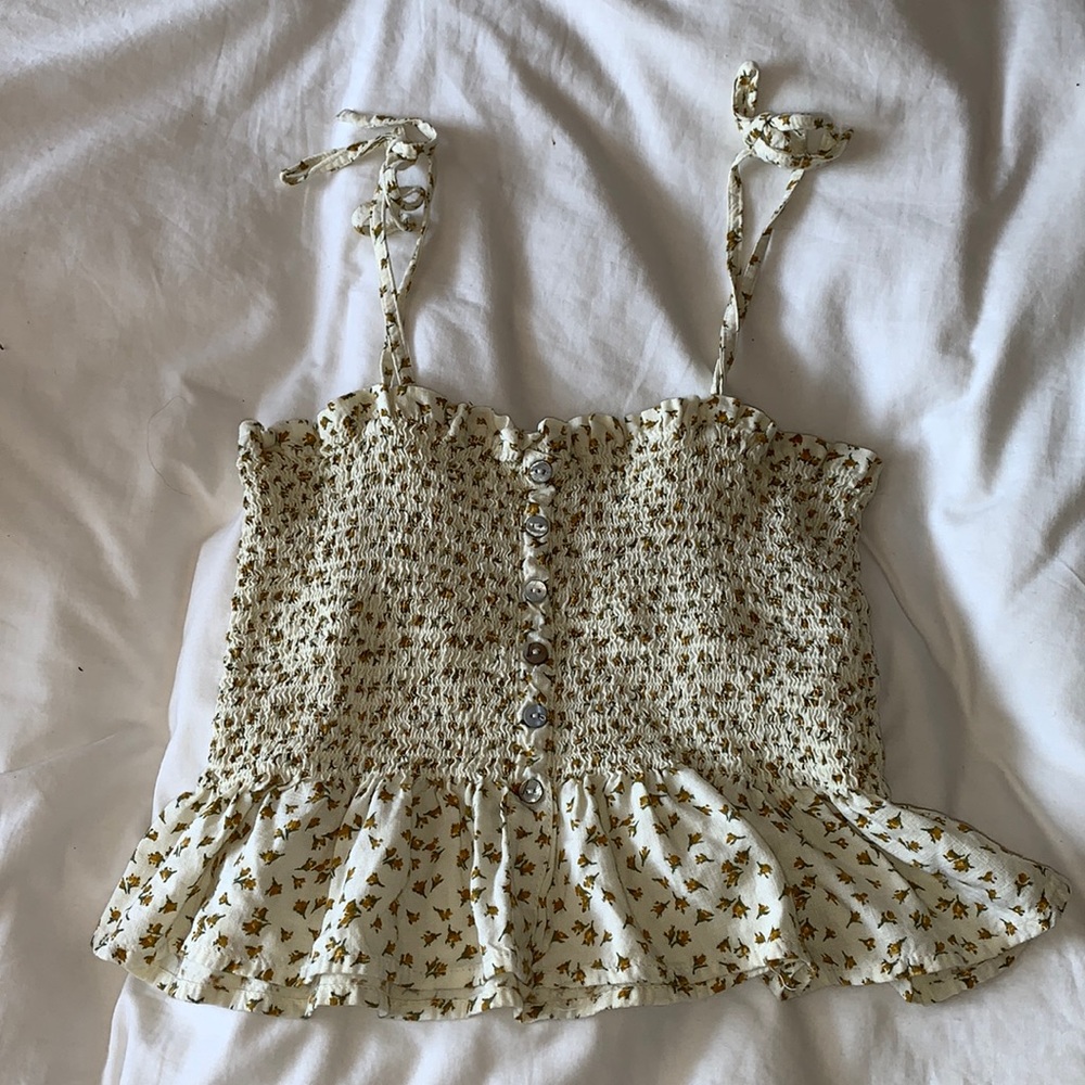 Yellow tie strap crop top from ONLY